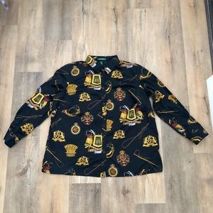 Ralph Lauren 100% Cotton black button up